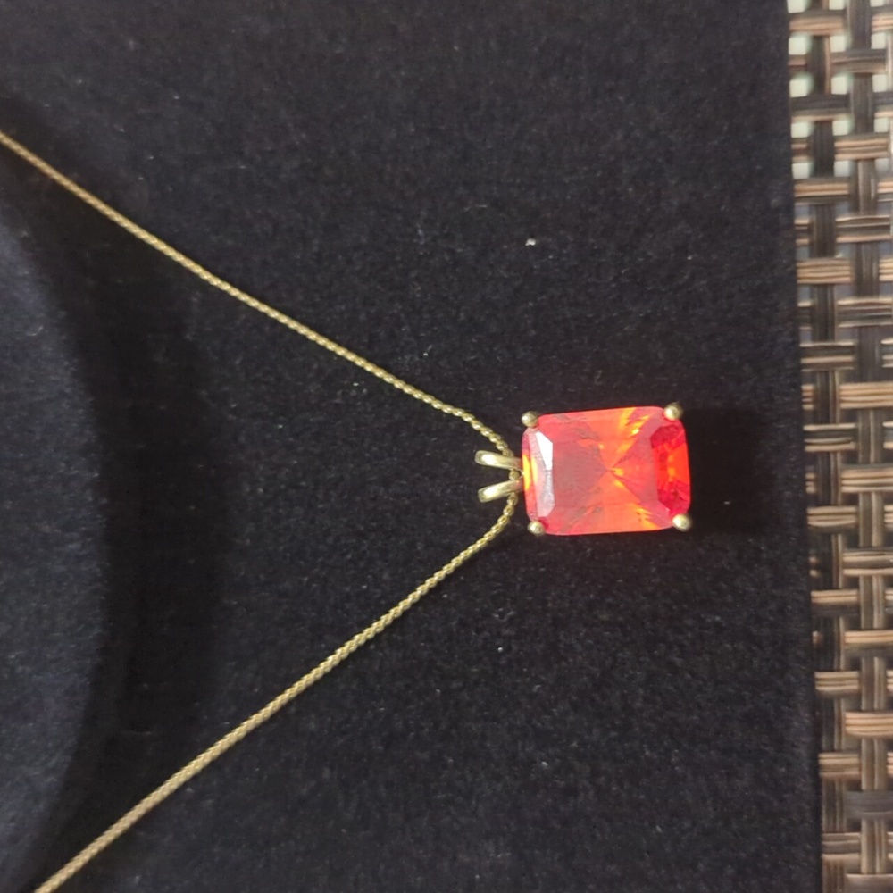 Fire orange CZ necklace
